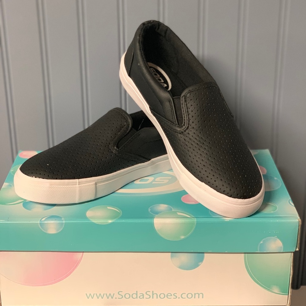Soda Brand Black Slip-on Shoes